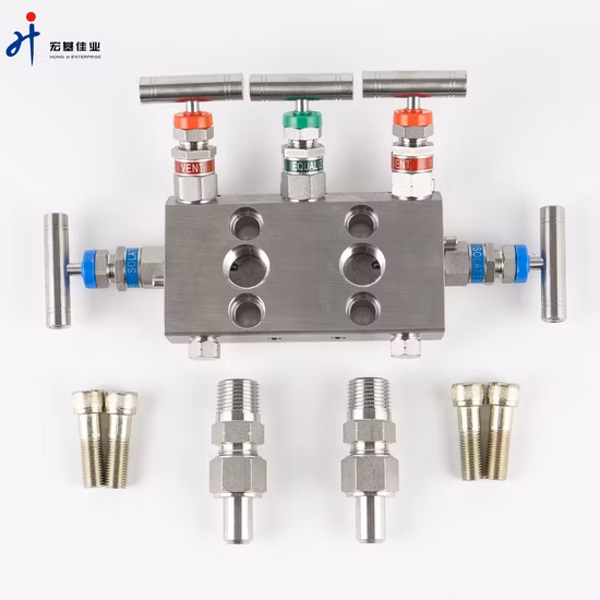 Hongji Stainless Steel 5 Valves Manifolds Rosemount Type Integral Manifolds