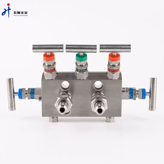 Hongji Stainless Steel 5 Valves Manifolds Rosemount Type Integral Manifolds
