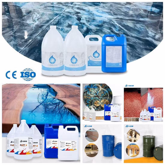 Vendita all'ingrosso Ab Due parti Colla epossidica UV trasparente trasparente Resina epossidica liquida trasparente liscia